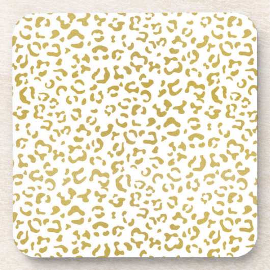 Gold Leopard, Gold Glitzer, Leopard Print Getränkeuntersetzer (Vorderseite)