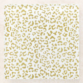 Gold Leopard, Gold Glitzer, Leopard Print Glasuntersetzer (Vorderseite)
