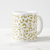 Gold Leopard, Gold Glitzer, Leopard Print Jumbo-Tasse (Vorderseite Rechts)