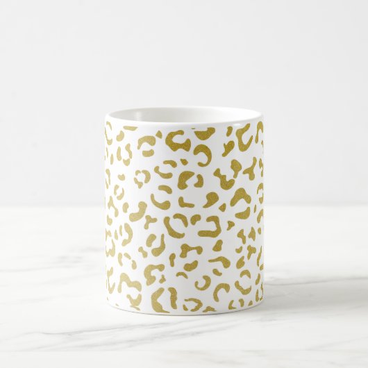 Gold Leopard, Gold Glitzer, Leopard Print Kaffeetasse (Mittel)