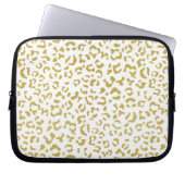 Gold Leopard, Gold Glitzer, Leopard Print Laptopschutzhülle (Vorderseite)