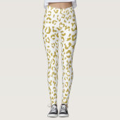 Gold Leopard, Gold Glitzer, Leopard Print Leggings (Vorderseite)