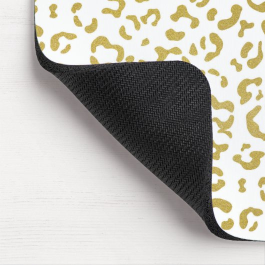 Gold Leopard, Gold Glitzer, Leopard Print Mousepad (Ecke)