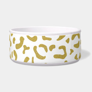 Gold Leopard, Gold Glitzer, Leopard Print Napf