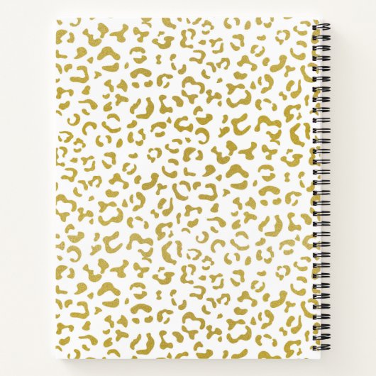 Gold Leopard, Gold Glitzer, Leopard Print Notizblock (Rückseite)