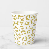 Gold Leopard, Gold Glitzer, Leopard Print Pappbecher (Rückseite)