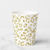 Gold Leopard, Gold Glitzer, Leopard Print Pappbecher (Vorderseite)