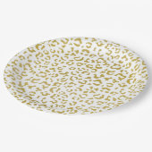 Gold Leopard, Gold Glitzer, Leopard Print Pappteller (Schrägansicht)