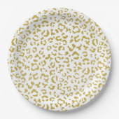 Gold Leopard, Gold Glitzer, Leopard Print Pappteller (Vorderseite)