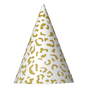 Gold Leopard, Gold Glitzer, Leopard Print Partyhütchen