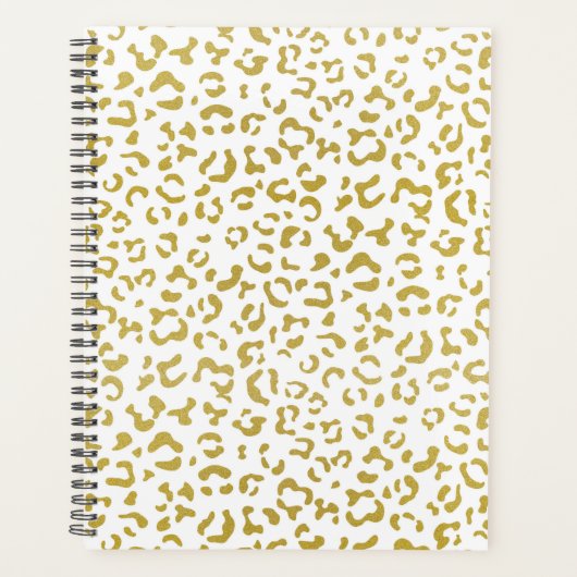 Gold Leopard, Gold Glitzer, Leopard Print Planer (Vorderseite)