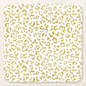Gold Leopard, Gold Glitzer, Leopard Print Rechteckiger Pappuntersetzer (Vorderseite)