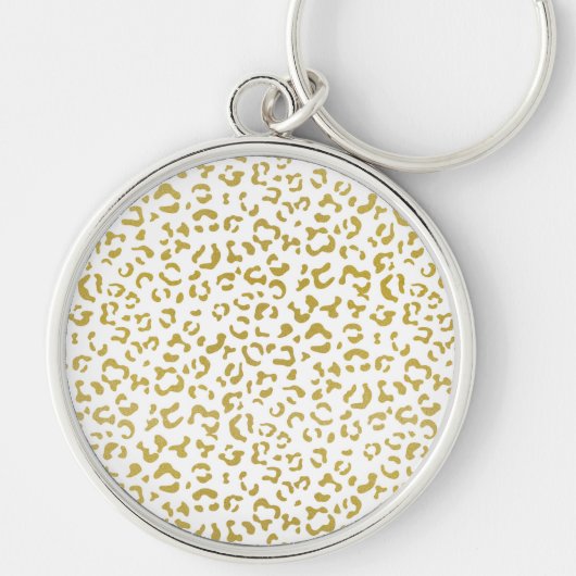 Gold Leopard, Gold Glitzer, Leopard Print Schlüsselanhänger (Vorne)