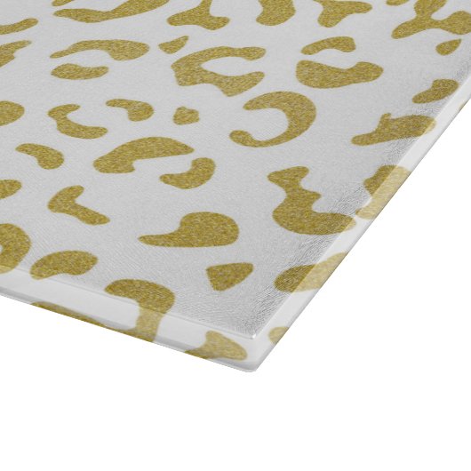 Gold Leopard, Gold Glitzer, Leopard Print Schneidebrett (Ecke)