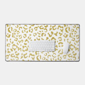 Gold Leopard, Gold Glitzer, Leopard Print Schreibtischunterlage (Tastatur & Maus)