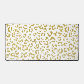 Gold Leopard, Gold Glitzer, Leopard Print Schreibtischunterlage (Vorderseite)
