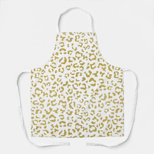 Gold Leopard, Gold Glitzer, Leopard Print Schürze (Vorderseite)