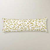 Gold Leopard, Gold Glitzer, Leopard Print Seitenschläferkissen (Rückseite)