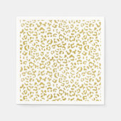 Gold Leopard, Gold Glitzer, Leopard Print Serviette (Vorderseite)