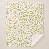 Gold Leopard, Gold Glitzer, Leopard Print Sherpadecke (Vorderseite)