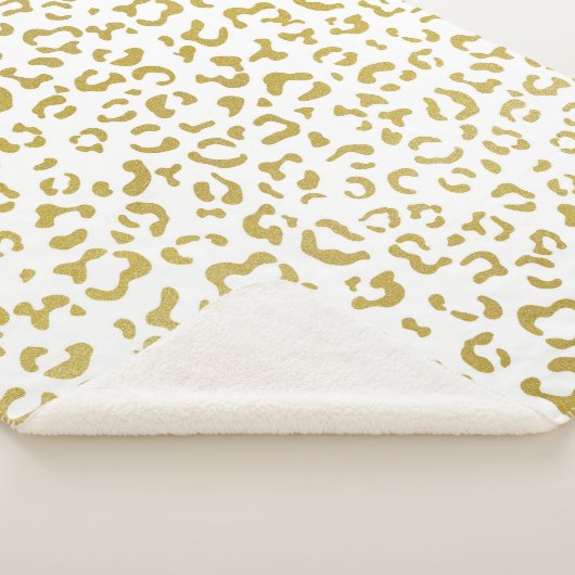 Gold Leopard, Gold Glitzer, Leopard Print Sherpadecke (3/4)