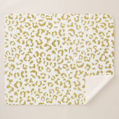 Gold Leopard, Gold Glitzer, Leopard Print Sherpadecke (Vorderseite (Horizontal))
