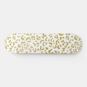 Gold Leopard, Gold Glitzer, Leopard Print Skateboard (Horizontal)