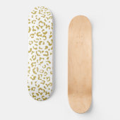 Gold Leopard, Gold Glitzer, Leopard Print Skateboard (Vorderseite)