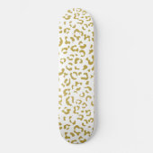 Gold Leopard, Gold Glitzer, Leopard Print Skateboard (Vorderseite)
