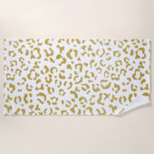 Gold Leopard, Gold Glitzer, Leopard Print Strandtuch (Vorderseite)