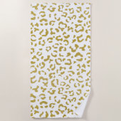 Gold Leopard, Gold Glitzer, Leopard Print Strandtuch (Vorderseite)