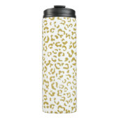 Gold Leopard, Gold Glitzer, Leopard Print Thermosbecher (Vorderseite)