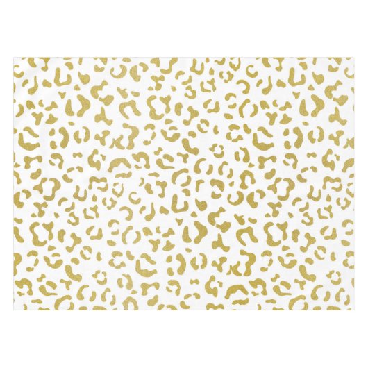 Gold Leopard, Gold Glitzer, Leopard Print Tischdecke (Vorderseite (Horizontal))