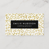Gold Leopard, Gold Glitzer, Leopard Print Visitenkarte (Vorderseite)