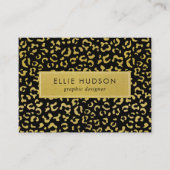 Gold Leopard, Gold Glitzer, Leopard Print Visitenkarte (Vorderseite)