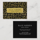 Gold Leopard, Gold Glitzer, Leopard Print Visitenkarte (Vorne/Hinten)