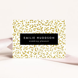 Gold Leopard, Gold Glitzer, Leopard Print Visitenkarte