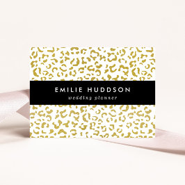 Gold Leopard, Gold Glitzer, Leopard Print Visitenkarte
