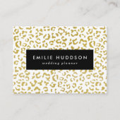 Gold Leopard, Gold Glitzer, Leopard Print Visitenkarte (Vorderseite)
