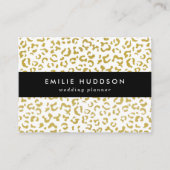 Gold Leopard, Gold Glitzer, Leopard Print Visitenkarte (Vorderseite)