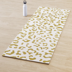 Gold Leopard, Gold Glitzer, Leopard Print Yogamatte