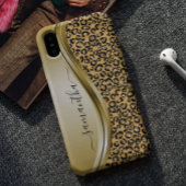 Gold Leopard Handgeschriebener Name Metal Case Mat Samsung Galaxy Hülle