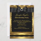 Gold Leopard High Heel Shoe Black Birthday Party 2 Einladung (Rückseite)