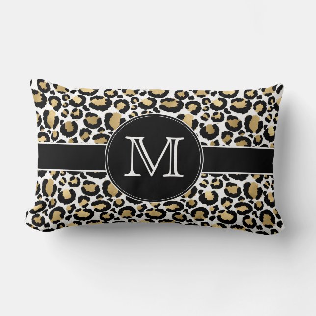 Gold Leopard Lumbar Pillow Lendenkissen (Vorderseite)