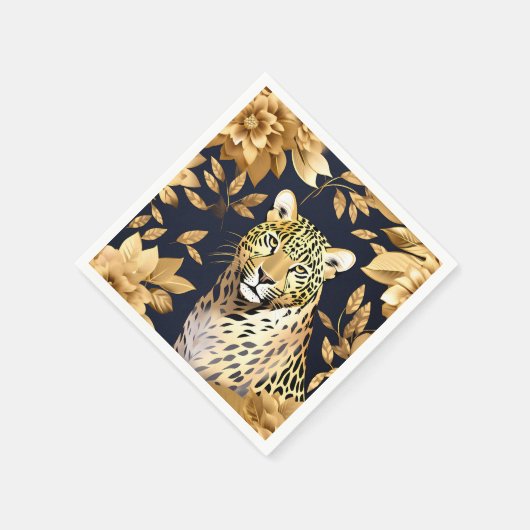 Gold Leopard Metall Serviette (Ecke)