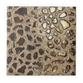 Gold Leopard Metallic Animal Spots Fliese (Vorderseite)