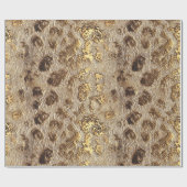 Gold Leopard Metallic Spots Geschenkpapier (Flach)