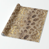 Gold Leopard Metallic Spots Geschenkpapier (Ungerollt)