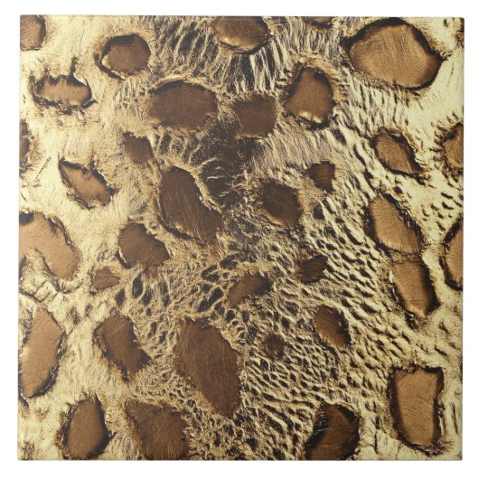 Gold Leopard Metallic Tierflecken Fliese (Vorderseite)