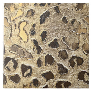 Gold Leopard Metallic Tierflecken Fliese